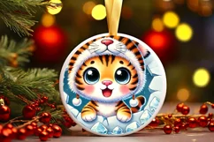 Round Christmas Ornament Sublimation|Clipart Product Image 2