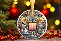 Round Christmas Ornament Sublimation|Clipart Product Image 1