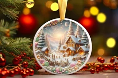 Detailed Molten Candy Christmas Ornament Sublimation PNG Product Image 1