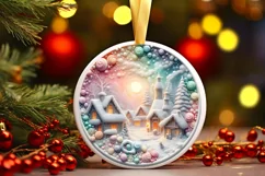 Detailed Molten Candy Christmas Ornament Sublimation PNG Product Image 3