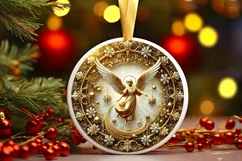 Round Christmas Ornament Sublimation|Clipart Product Image 2
