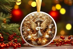 Round Christmas Ornament Sublimation|Clipart Product Image 2