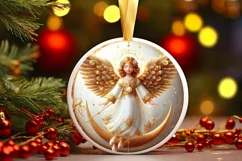Round Christmas Ornament Sublimation|Clipart Product Image 2