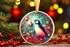 Round Christmas Ornament Sublimation|Clipart Product Image 1