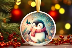 Round Christmas Ornament Sublimation|Clipart Product Image 1