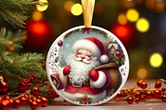 Round Christmas Ornament Sublimation|Clipart Product Image 2