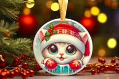 Round Christmas Ornament Sublimation|Clipart Product Image 1