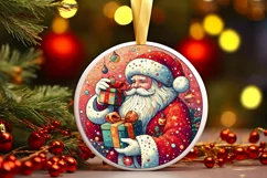 Round Christmas Ornament Sublimation|Clipart Product Image 2