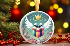 Round Christmas Ornament Sublimation|Clipart Product Image 2