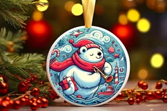 Round Christmas Ornament Sublimation|Clipart Product Image 1