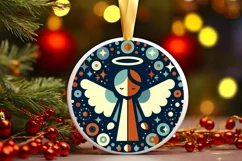 Round Christmas Ornament Sublimation|Clipart Product Image 1