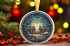 Round Christmas Ornament Sublimation|Clipart Product Image 1