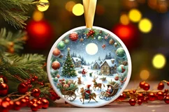 Watercolor Molten Candy Christmas Sticker Sublimation PNG Product Image 1