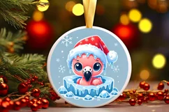Round Christmas Ornament Sublimation|Clipart Product Image 1