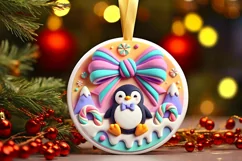 Round Christmas Ornament Sublimation|Clipart Product Image 2