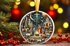 Round Christmas Ornament Sublimation|Clipart Product Image 2