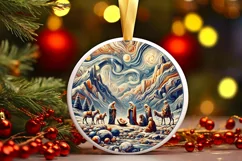 Round Christmas Ornament Sublimation|Clipart Product Image 2