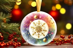 Round Christmas Ornament Sublimation|Clipart Product Image 1