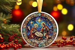 Round Christmas Ornament Sublimation|Clipart Product Image 2