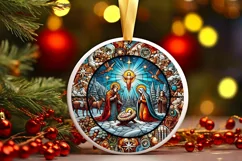 Round Christmas Ornament Sublimation|Clipart Product Image 2