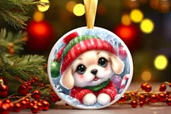 Round Christmas Ornament Sublimation|Clipart Product Image 1
