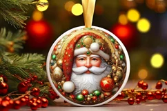 Round Christmas Ornament Sublimation|Clipart Product Image 2