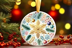 Round Christmas Ornament Sublimation|Clipart Product Image 1