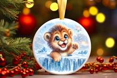 Round Christmass Ornament PNG Product Image 1