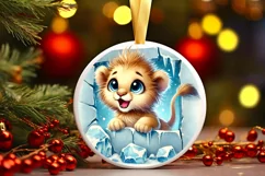 Round Christmas Ornament Sublimation|Clipart Product Image 1