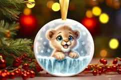 Round Christmas Ornament Sublimation|Clipart Product Image 1