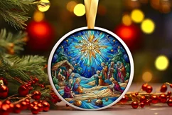 Round Christmas Ornament Sublimation|Clipart Product Image 1