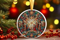 Round Christmas Ornament Sublimation|Clipart Product Image 1