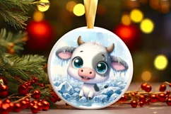 Round Christmas Ornament Sublimation|Clipart Product Image 1