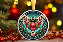 Round Christmas Ornament Sublimation|Clipart Product Image 2