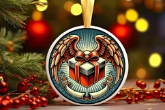 Round Christmas Ornament Sublimation|Clipart Product Image 2