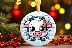 Round Christmas Ornament Sublimation|Clipart Product Image 1