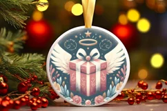 Round Christmas Ornament Sublimation|Clipart Product Image 2