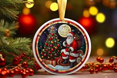 Round Christmas Ornament Sublimation|Clipart Product Image 2