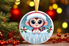 Round Christmas Ornament Sublimation|Clipart Product Image 2