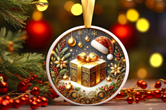 Round Christmass Ornament PNG Product Image 1