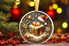 Round Christmas Ornament Sublimation|Clipart Product Image 2