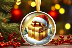 Round Christmas Ornament Sublimation|Clipart Product Image 2