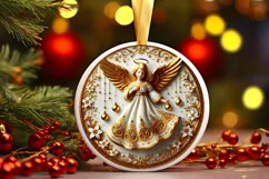 Round Christmas Ornament Sublimation|Clipart Product Image 2