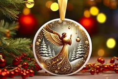 Round Christmas Ornament Sublimation|Clipart Product Image 2