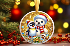 Round Christmass Ornament PNG Product Image 1