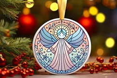 Round Christmas Ornament Sublimation|Clipart Product Image 2