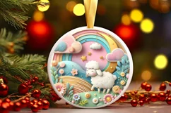 Round Christmas Ornament Sublimation|Clipart Product Image 1