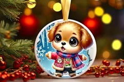 Round Christmas Ornament Sublimation|Clipart Product Image 2