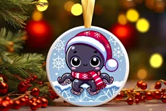 Round Christmas Ornament Sublimation|Clipart Product Image 1