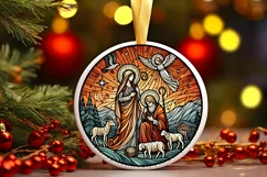 Round Christmas Ornament Sublimation|Clipart Product Image 2